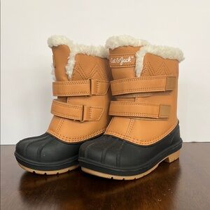 Cat & Jack Tan and Black Snow Boots 9